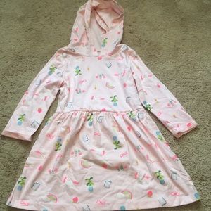 Toddler girls dress with a hood